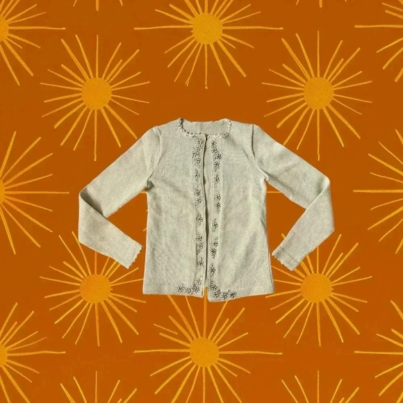 Vintage gold jeweled cardigan size small - Picture 1 of 11